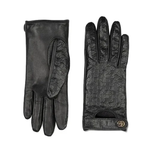 Gg Leather Gloves With Double G
