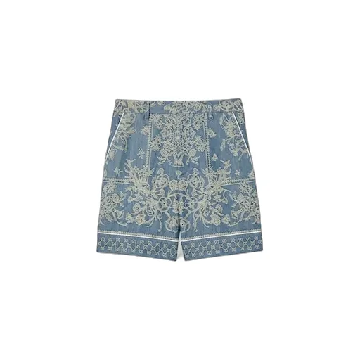 Gg Denim Jacquard Shorts