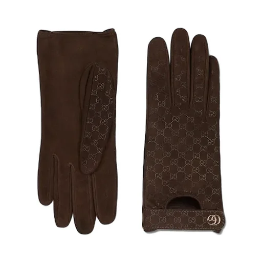 Gg Leather Gloves With Double G