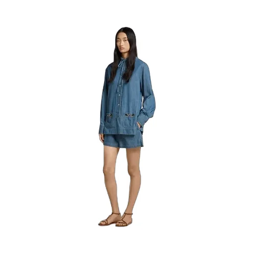 Denim Shorts With Horsebit