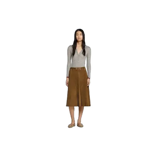 Suede Skirt With Horsebit