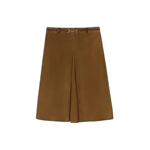 Suede Skirt With Horsebit