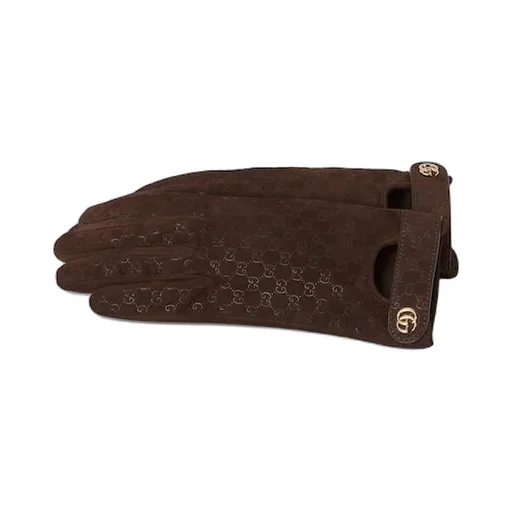 Gg Leather Gloves With Double G