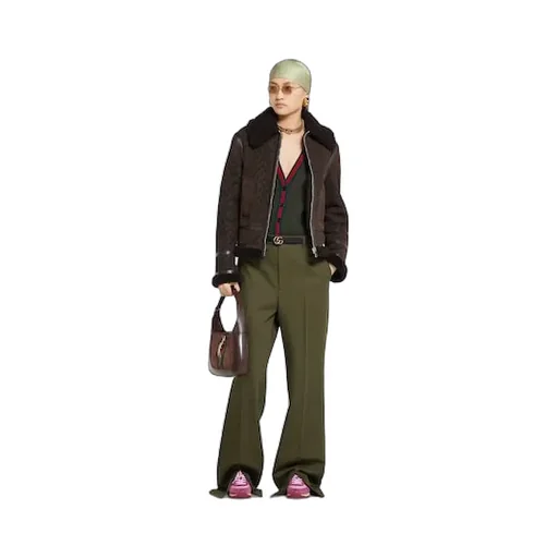 Printed Suede Shearling Jacket
