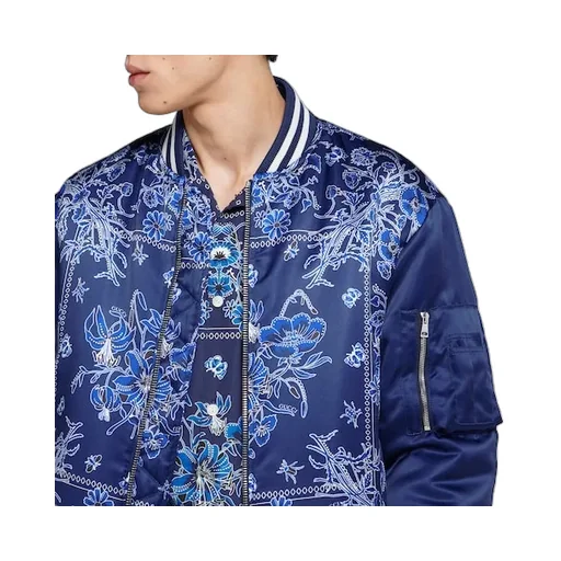 Printed Satin Zip Jacket