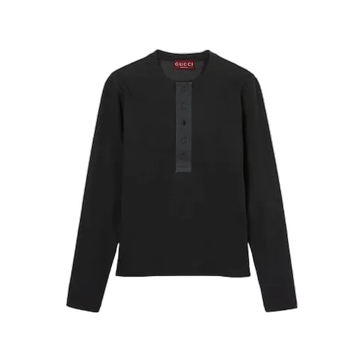Rib Cotton T-Shirt With Embroidery