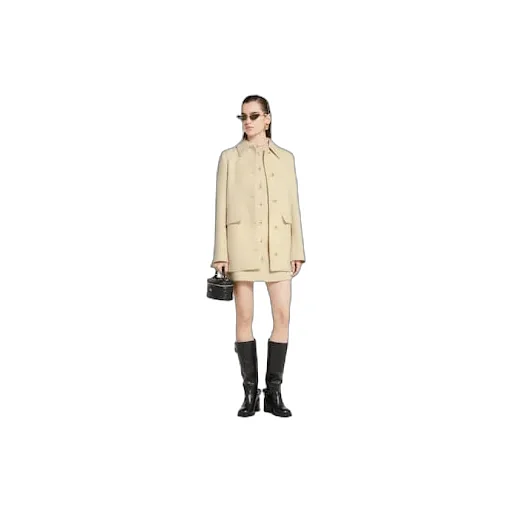 Textured Wool Tweed Coat