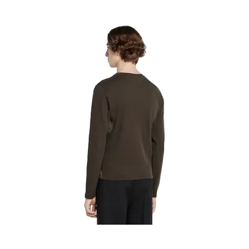 Rib Cotton T-Shirt With Embroidery