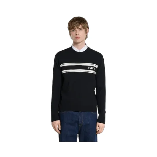 Silk Cotton Sweater With Intarsia