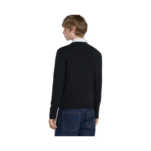 Silk Cotton Sweater With Intarsia