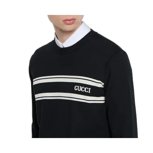 Silk Cotton Sweater With Intarsia