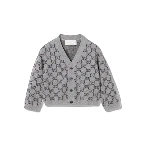 Baby Gg Wool Jacquard Cardigan