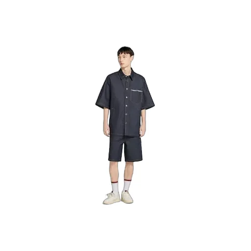 Cotton Selvedge Denim Shirt With Logo