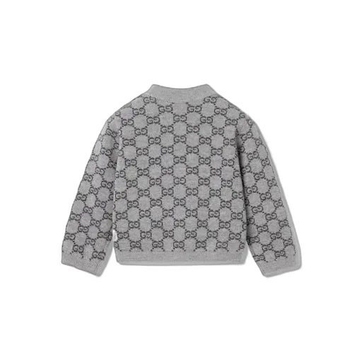 Baby Gg Wool Jacquard Cardigan