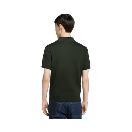 Silk Cotton Polo Shirt With Intarsia