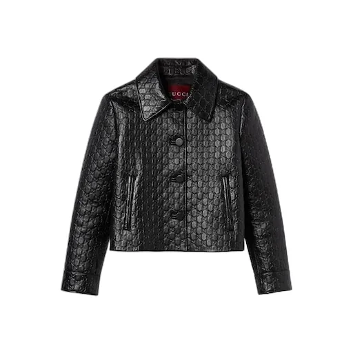 Embossed Gg Leather Jacket