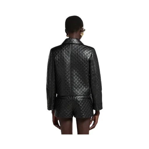 Embossed Gg Leather Jacket
