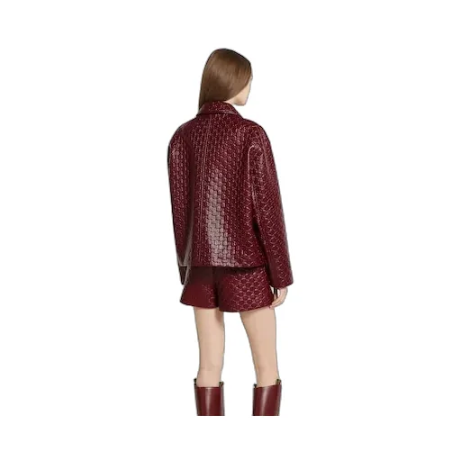 Oversize Embossed Gg Leather Jacket