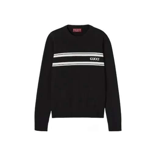 Silk Cotton Sweater With Intarsia