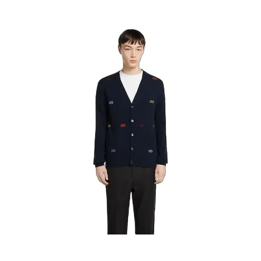Fine Cashmere Cardigan With Intarsia