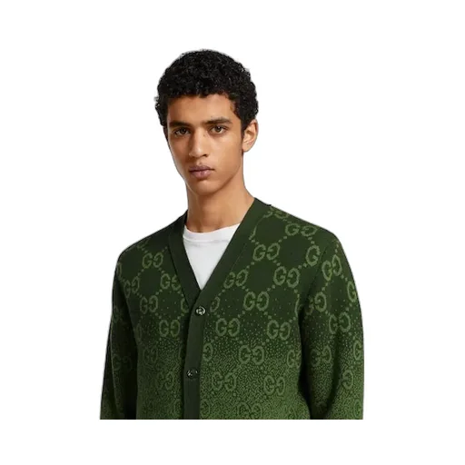 Gg Wool Jacquard Cardigan