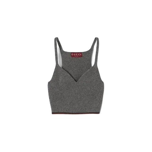 Rib Felted Wool Top With Web
