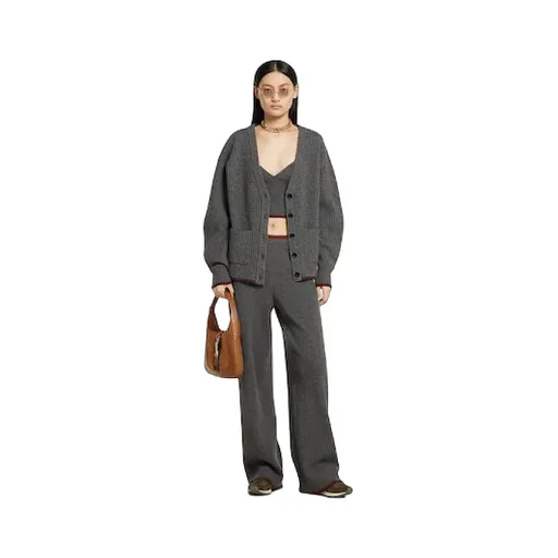 Rib Felted Wool Top With Web