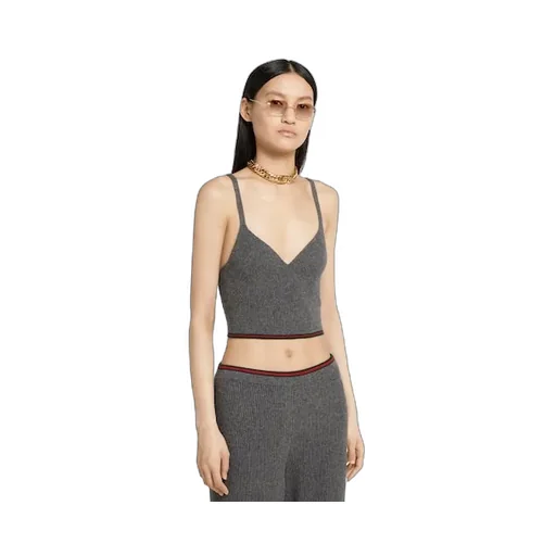 Rib Felted Wool Top With Web