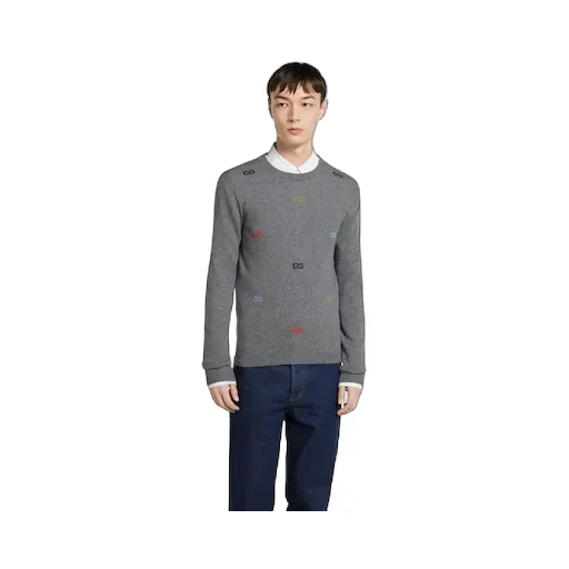 Fine Cashmere Sweater With Intarsia