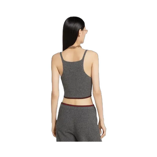 Rib Felted Wool Top With Web