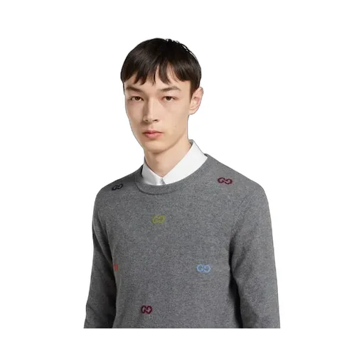 Fine Cashmere Sweater With Intarsia