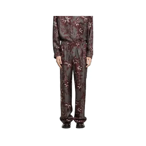 Printed Silk Twill Pant