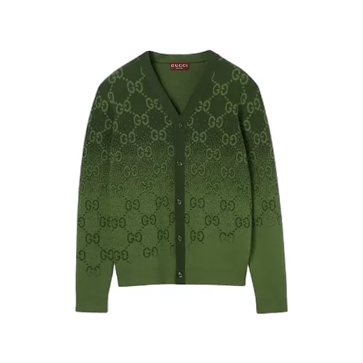 Gg Wool Jacquard Cardigan
