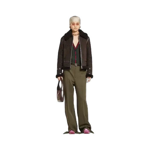 Rib Felted Wool Cardigan Vest With Web
