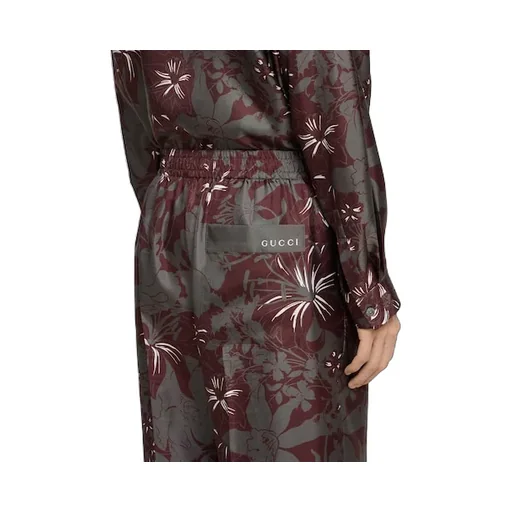 Printed Silk Twill Pant