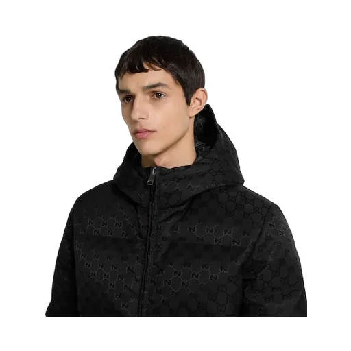 Gg Nylon Canvas Down Jacket