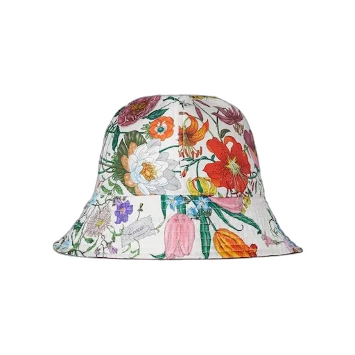 Reversible Printed Silk Bucket Hat