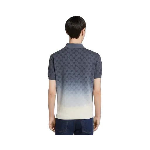 Gg Cotton Knit Jacquard Polo Shirt
