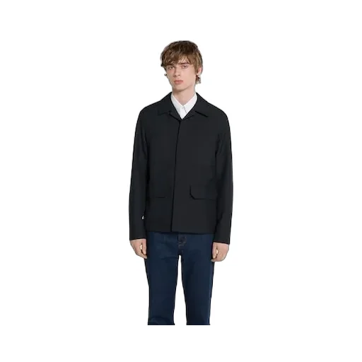 Wool Blend Twill Jacket With Embroidery
