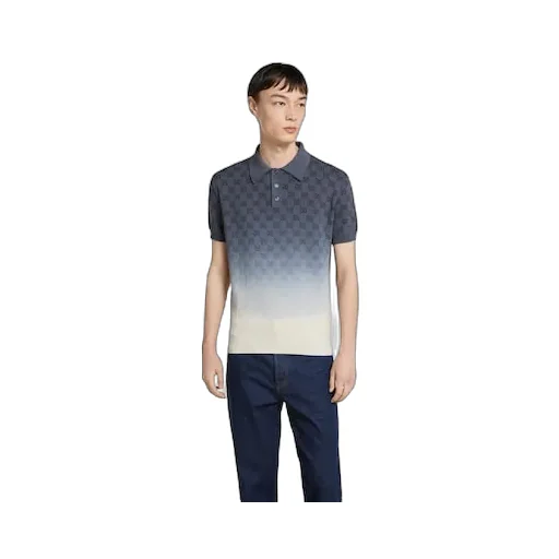 Gg Cotton Knit Jacquard Polo Shirt