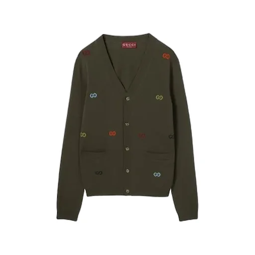 Fine Cashmere Cardigan With Intarsia