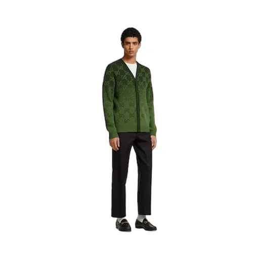 Gg Wool Jacquard Cardigan