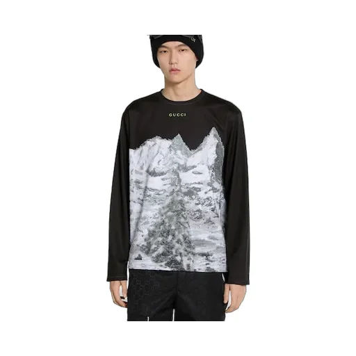 Printed Technical Cotton Jersey T-Shirt