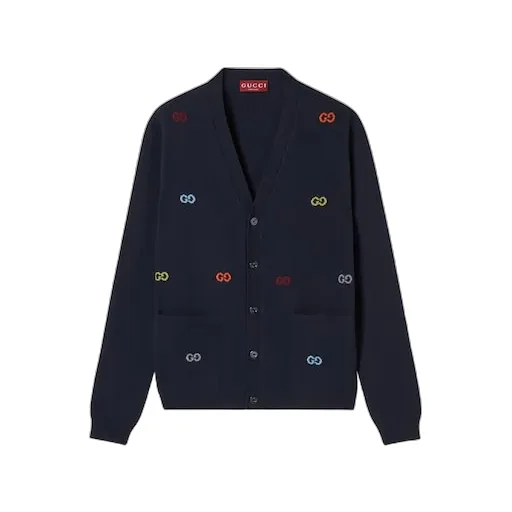 Fine Cashmere Cardigan With Intarsia