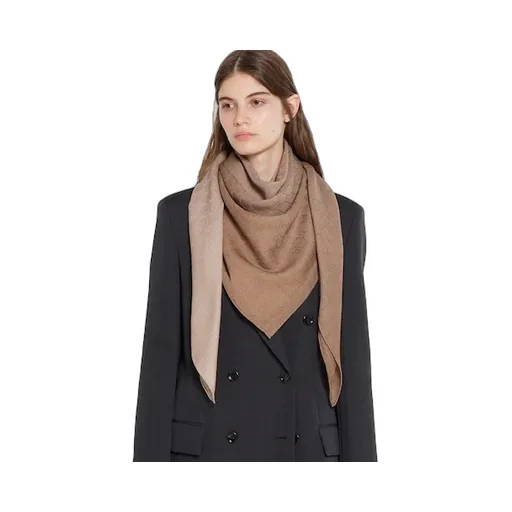 Gg Wool Silk Jacquard Shawl