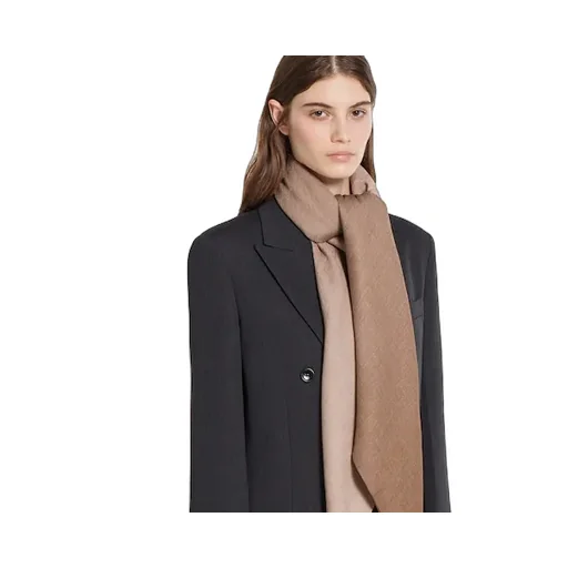 Gg Wool Silk Jacquard Shawl