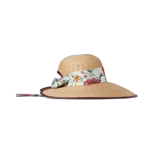 Straw Wide Brim Hat With Silk Bow