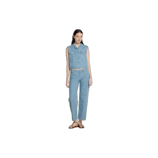 Gg Denim Jacquard Gilet