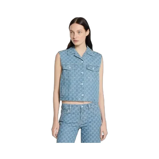 Gg Denim Jacquard Gilet