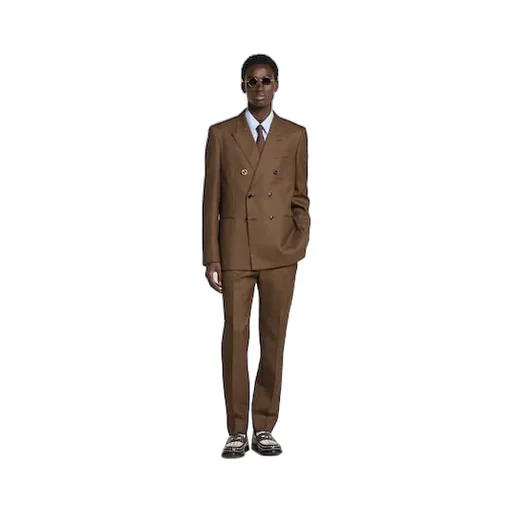 Double-Breast Houndstooth Wool Jacket